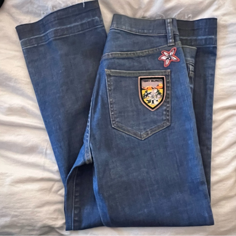 Blue Denim Jeans with Patches